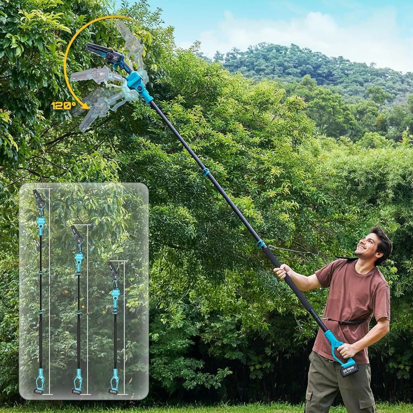 Sawven H92 Pro - 2-in-1 Cordless Telescopic Pole Chainsaw & Chainsaw (6 inch) + FREE Battery + Charger